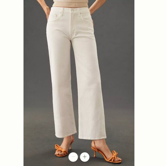Edwin Denim - EDWIN Anthropologie Marli Wide Leg Crop White Jeans 28
